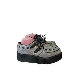 Demonia Creeper-415 Women's Gothic Glitter Star Platform Creepers Shoes Sz 11